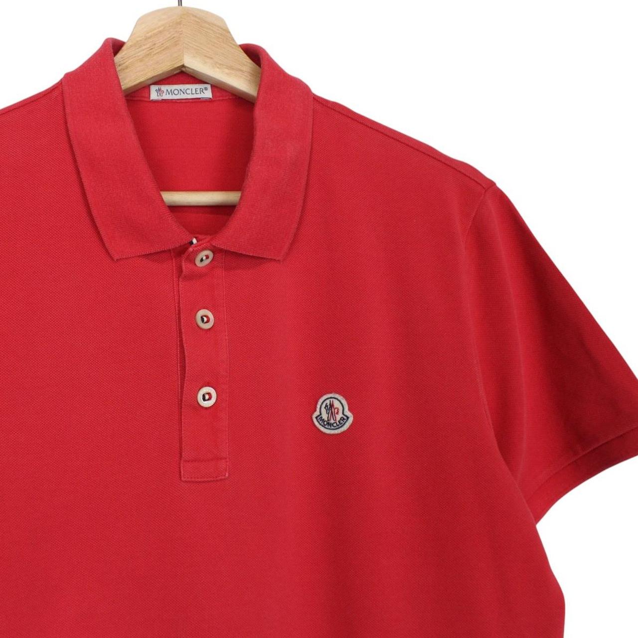 Moncler Maglia Manica Corta Red Short Sleeve Cotton Polo Shirt