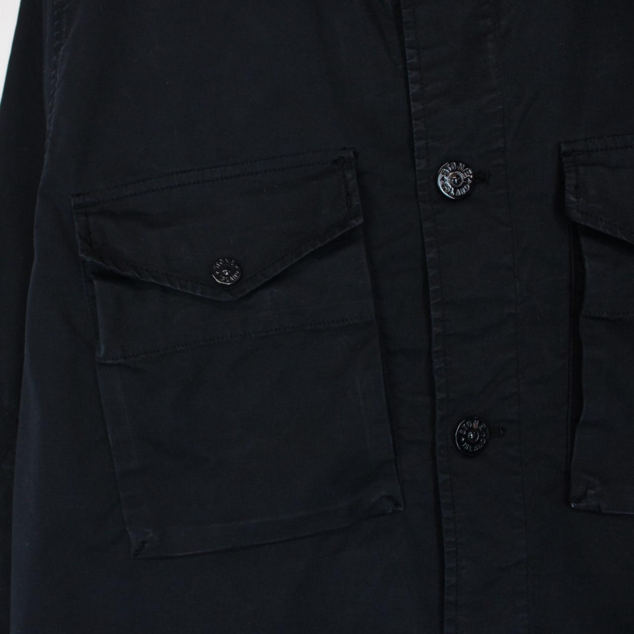 Stone Island Ghost SS 2020 Navy Blue Thick Cotton Button Up Overshirt