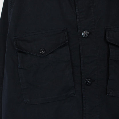 Stone Island Ghost SS 2020 Navy Blue Thick Cotton Button Up Overshirt