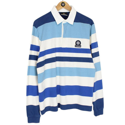 Sandbanks White and Blue Striped Long Sleeve Rugby Shirt