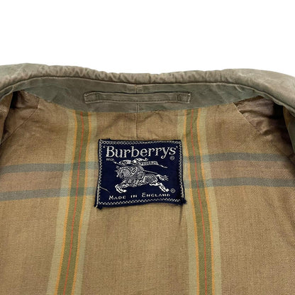 Vintage 90s Burberry Khaki Green Single Breasted Trench Coat