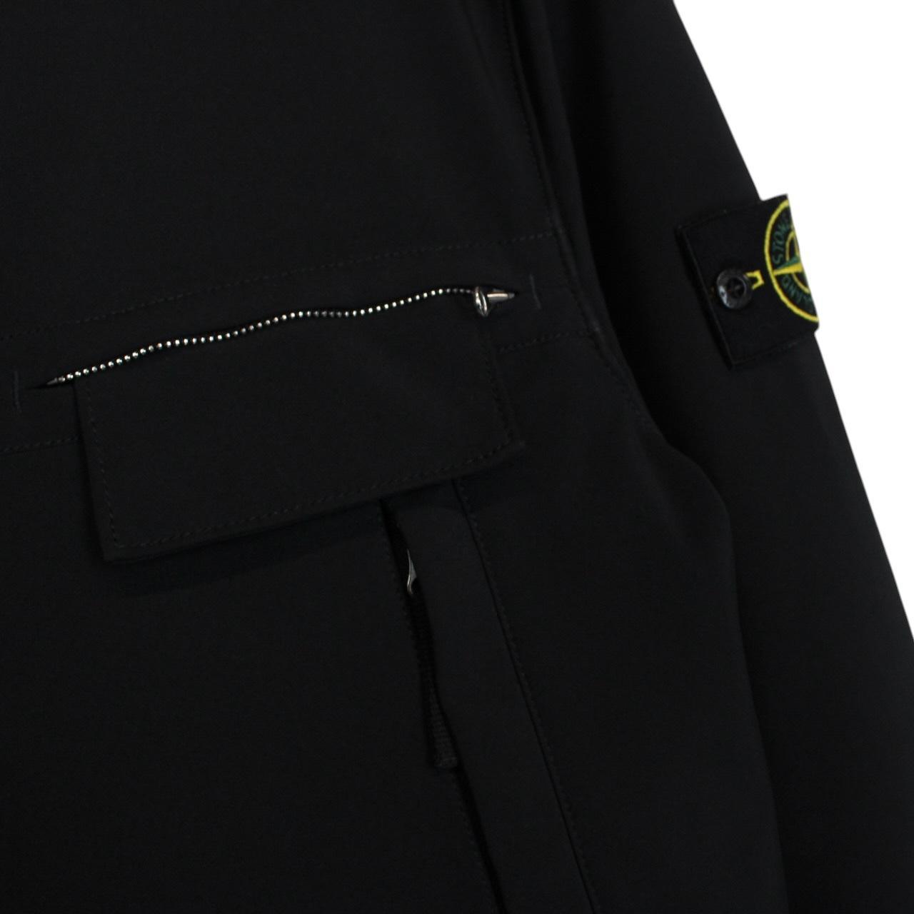 Stone Island SS 2020 Black Full Zip Light Soft Shell-R Trench Jacket
