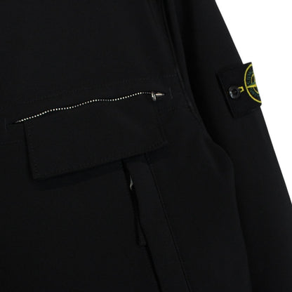Stone Island SS 2020 Black Full Zip Light Soft Shell-R Trench Jacket