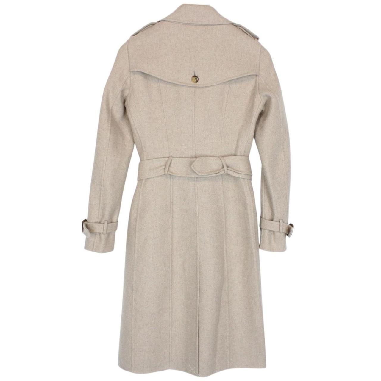 Burberry Prorsum Beige Double Breasted Belted Cashmere Trench Coat