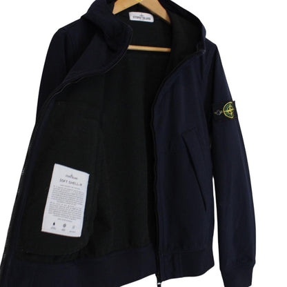 Stone Island AW 2013 Navy Blue Soft Shell-R Full Zip Jacket