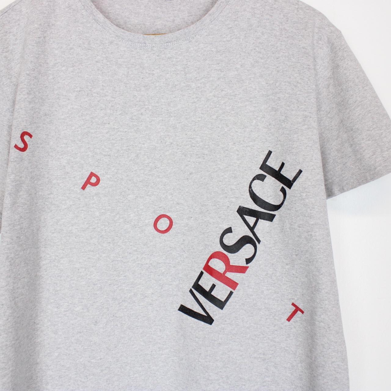 Vintage 90s Versace Sport Grey Short Sleeve Cotton T-Shirt