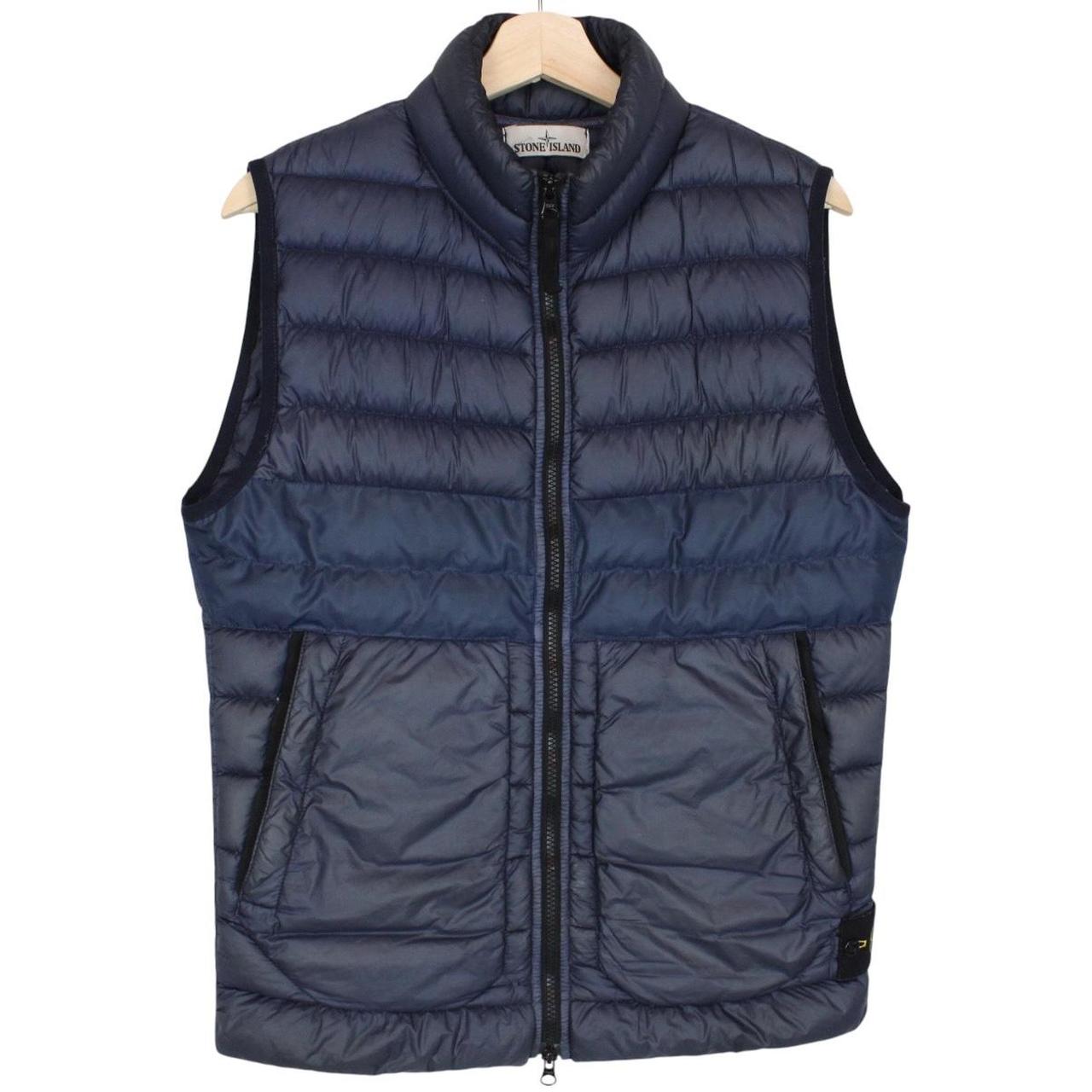 Stone Island AW 2016 Navy Blue Garment Dyed Micro Yarn Down Gilet / Bodywarmer