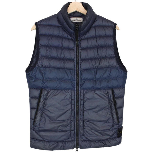 Stone Island AW 2016 Navy Blue Garment Dyed Micro Yarn Down Gilet / Bodywarmer