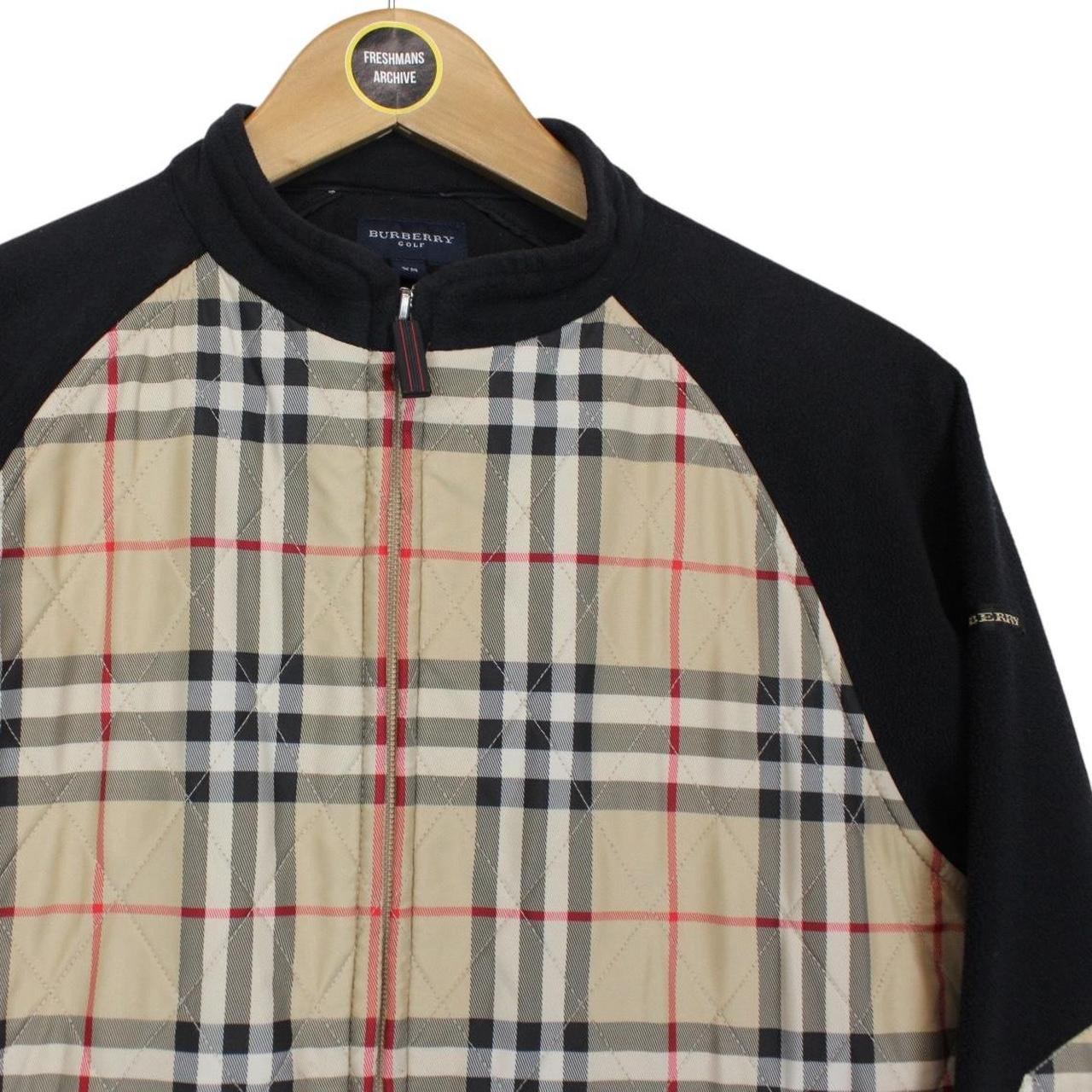 Burberry Golf Black and Beige Nova Check Full Zip Fleece Jumper