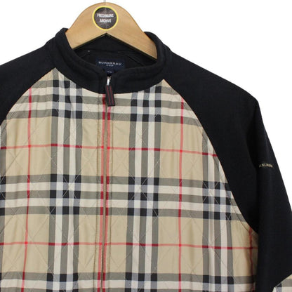 Burberry Golf Black and Beige Nova Check Full Zip Fleece Jumper
