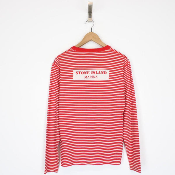 Stone Island Marina SS 2019 Red and White Long Sleeve T-Shirt