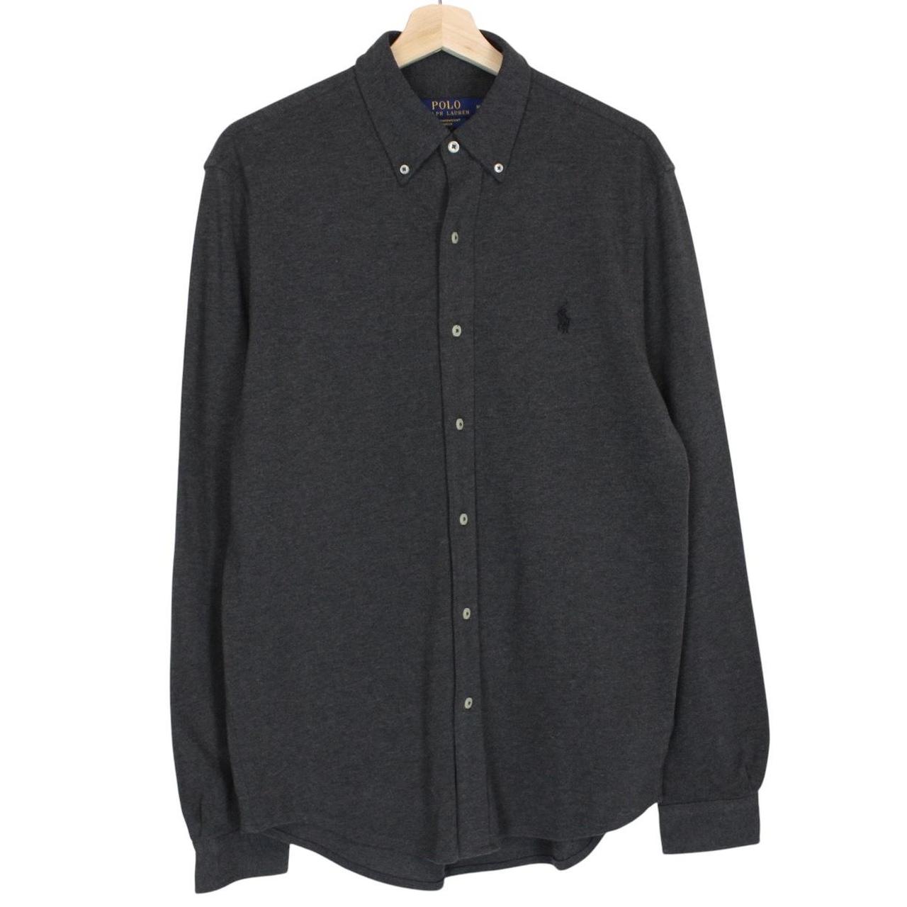Polo Ralph Lauren Grey Featherweight Mesh Cotton Long Sleeve Shirt