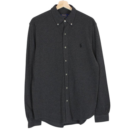 Polo Ralph Lauren Grey Featherweight Mesh Cotton Long Sleeve Shirt