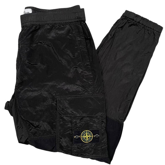 Stone Island SS 2019 Black RE-T Fit Nylon Cargo Trousers