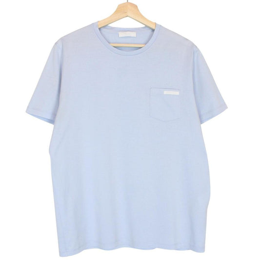 Prada Light Blue Pocket Cotton Short Sleeve T-Shirt