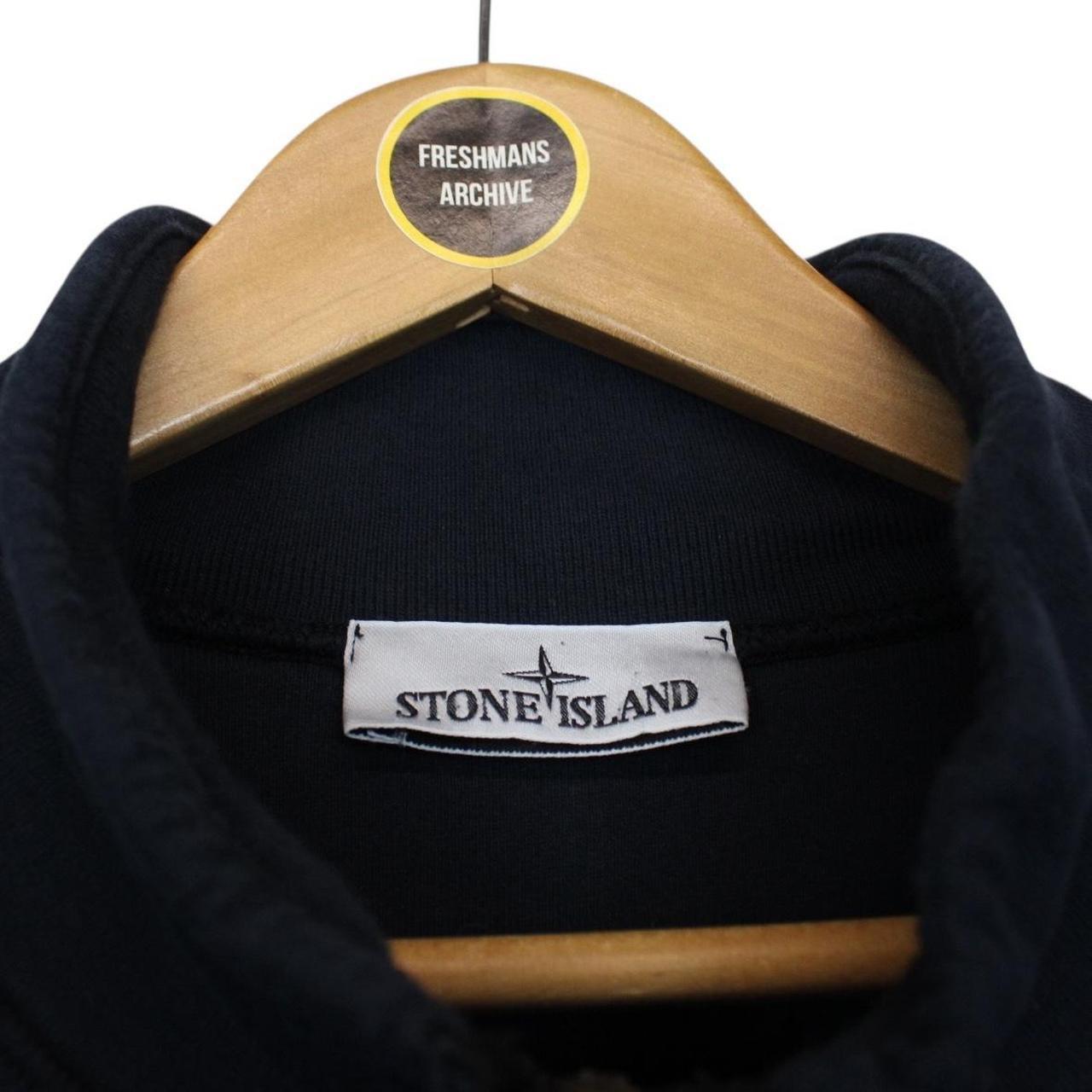 Stone Island SS 2024 Navy Blue 1/4 Zip Cotton Sweatshirt Jumper