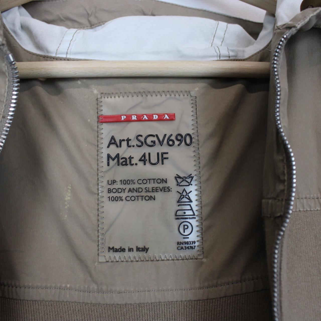 Prada Sport Tan Brown Full Zip Cotton Knit Hoodie