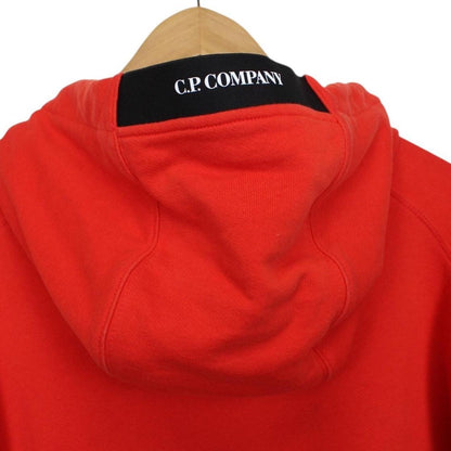 CP Company Red Cotton Lens Hoodie Jumper