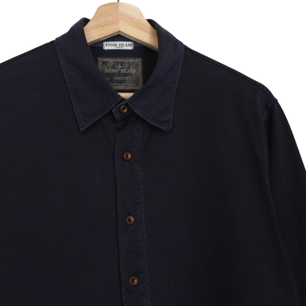 Vintage Stone Island SS 2008 Navy Blue 3/4 Sleeve Cotton Shirt