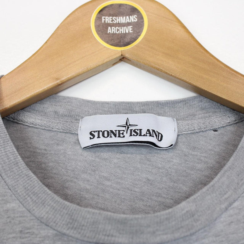 Stone Island Grey Short Sleeve Compass Logo T-Shirt