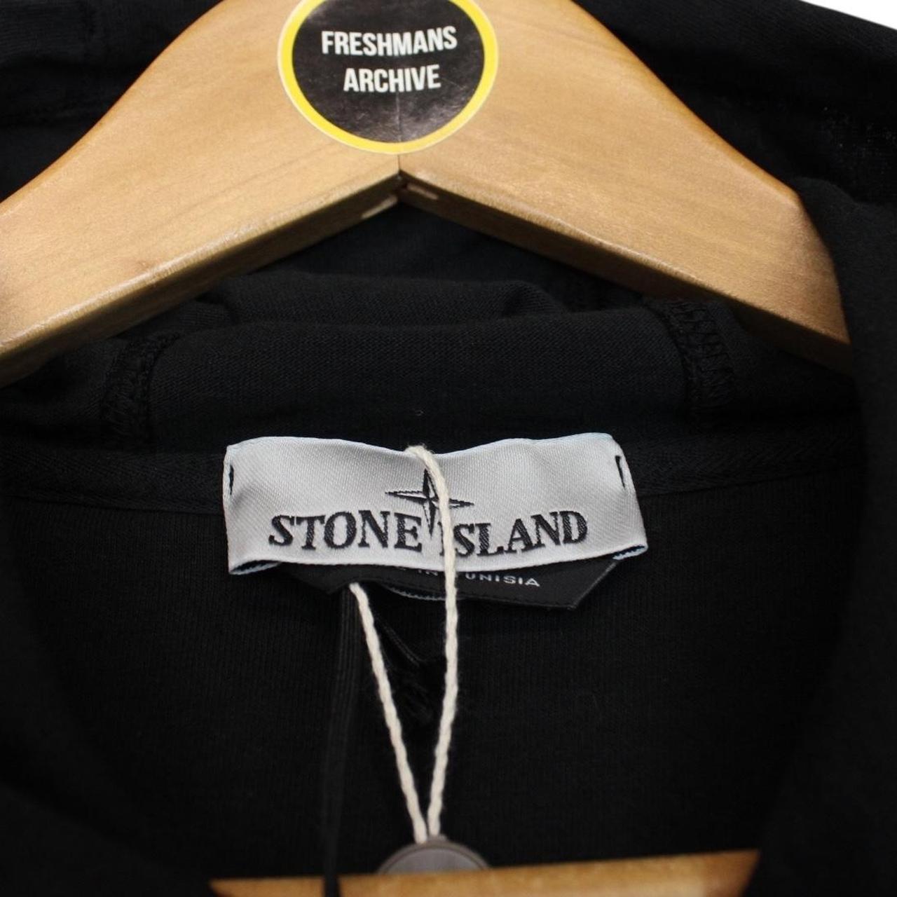 Stone Island Black Embroidered Logo Cotton Hoodie Jumper