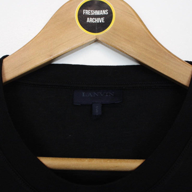 Lanvin Black and White Short Sleeve Footprint T-Shirt