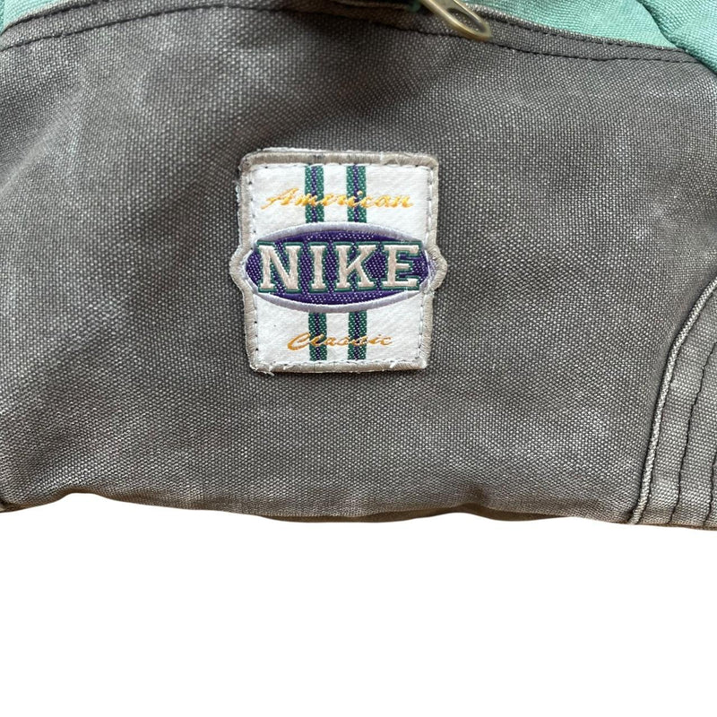 Vintage 90s Nike Green and Grey Embroidered Hold All Duffle Bag