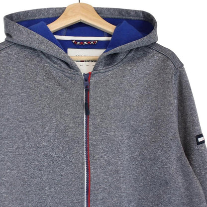 Tommy Hilfiger Grey and Blue Full Zip Soft Shell Hooded Jacket