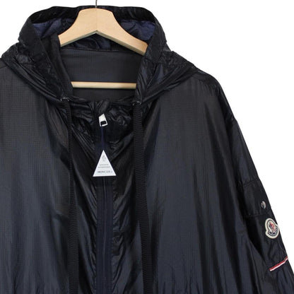 Moncler Ebizo Navy Blue Full Zip Reflective Logo Nylon Windbreaker Jacket