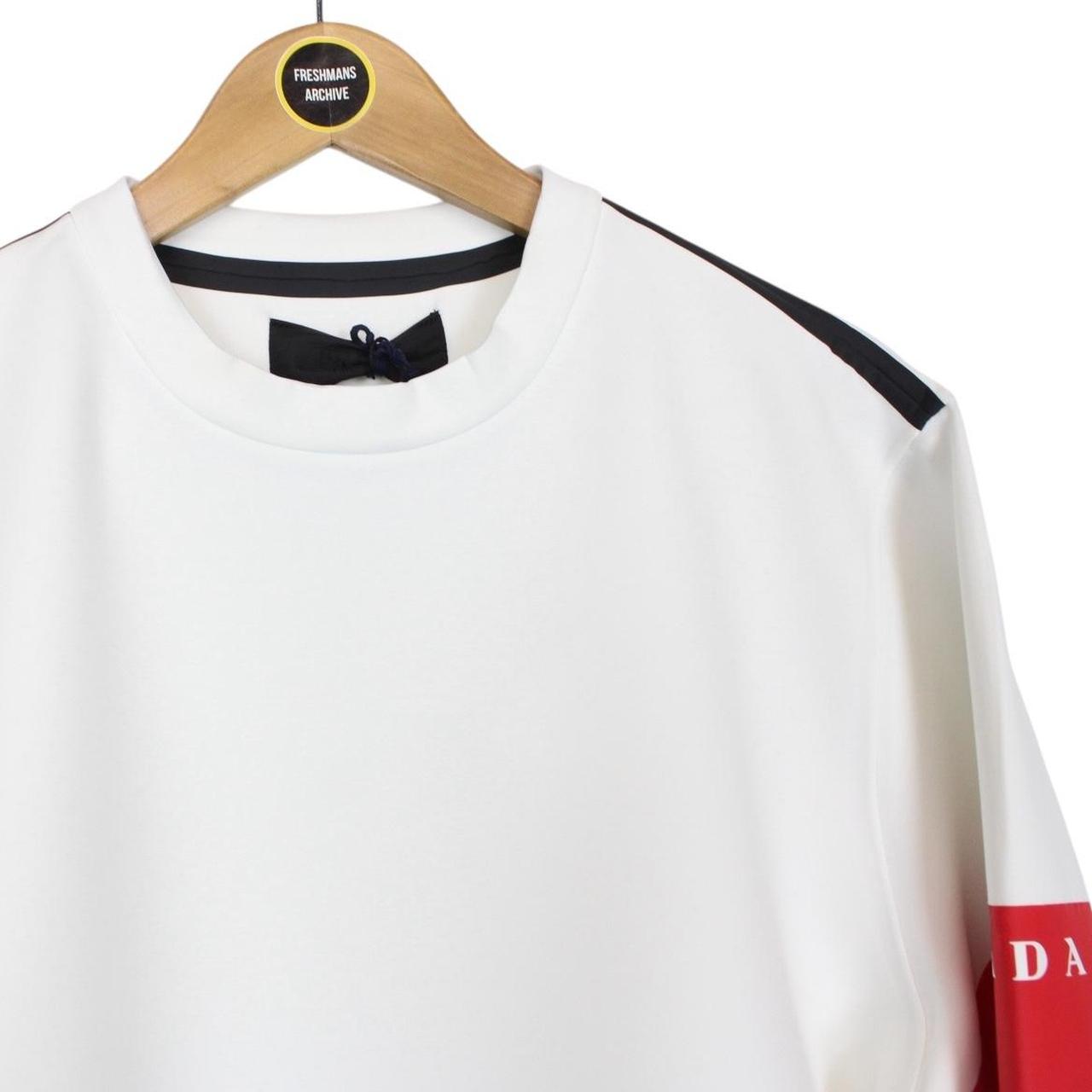 Prada White and Red ‘On Ice’ Polyester Sweatshirt Jumper