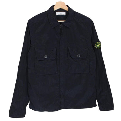 Stone Island SS 2017 Navy Blue Full Zip Nylon Metal Overshirt Jacket