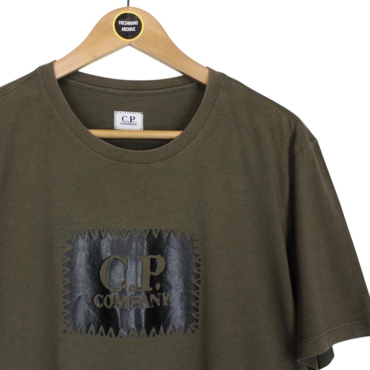 CP Company Khaki Brown Block Logo Short Sleeve T-Shirt