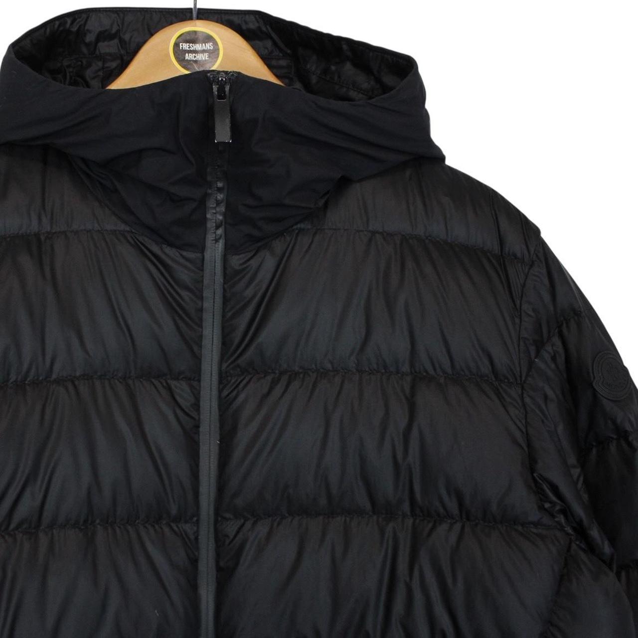 Moncler Provins Black and White Full Zip Hooded Down Jacket