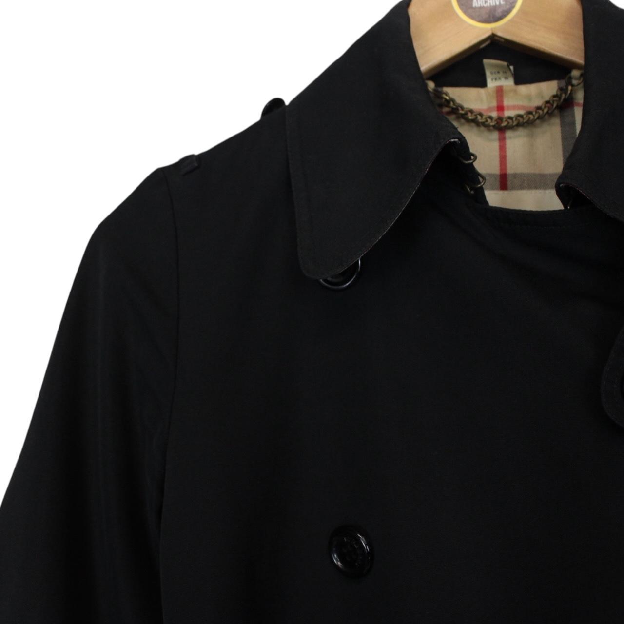 Burberry Black Nova Check Double Breasted Belted Trench Coat