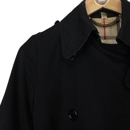 Burberry Black Nova Check Double Breasted Belted Trench Coat