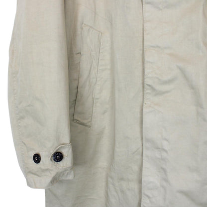 Stone Island AW 2012 Beige Raso Gommato Vinyl Cover Coat with Dutch Rope Lining