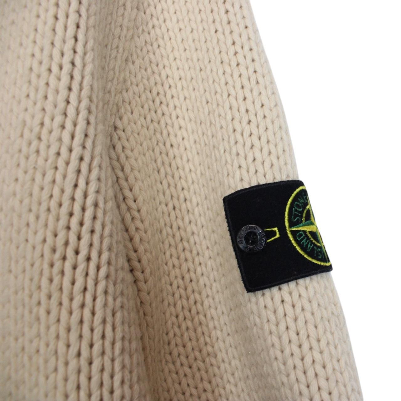 Vintage Stone Island AW 2003 Cream President Wool Knit Jacket
