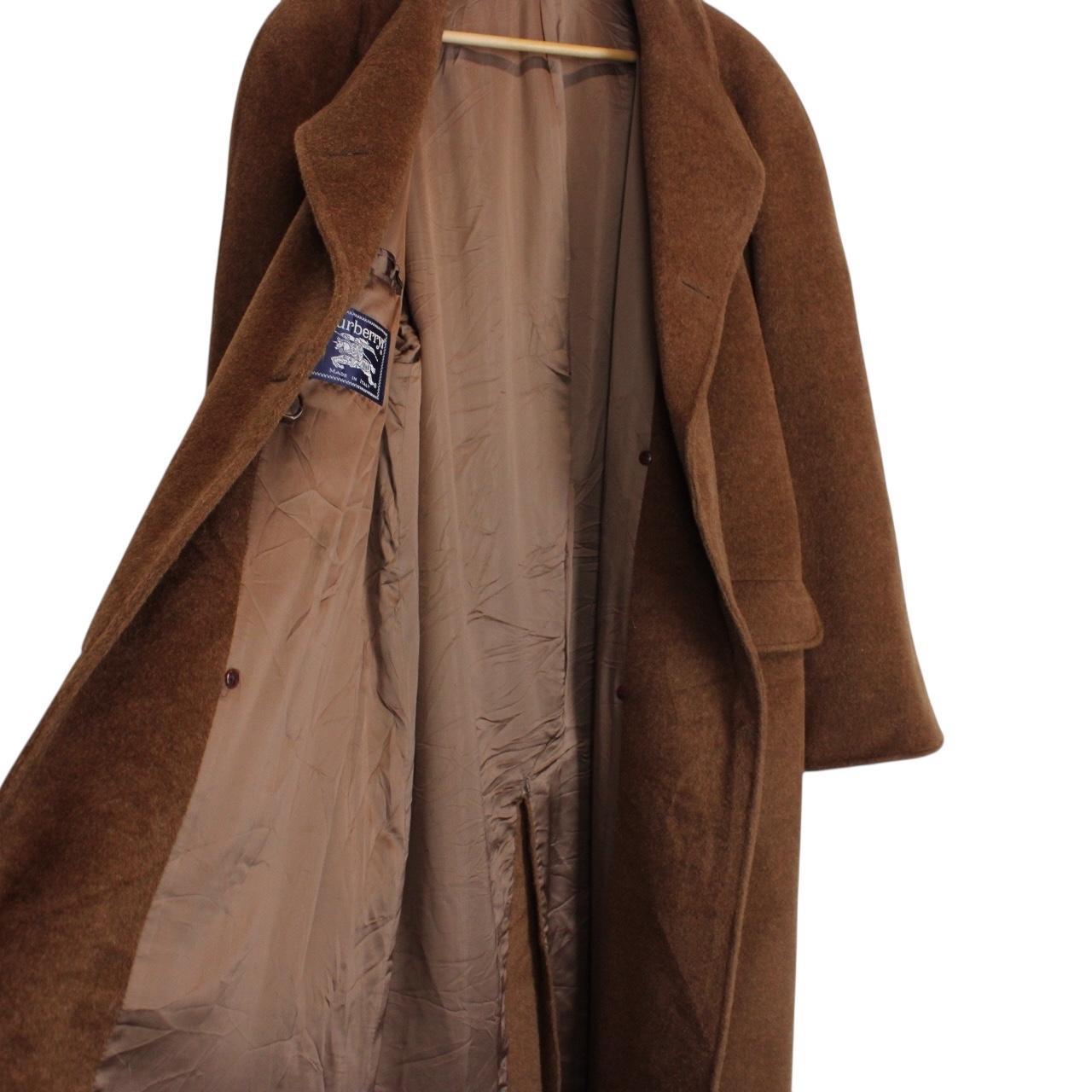 Vintage 90s Burberry Brown Alpaca Wool Coat