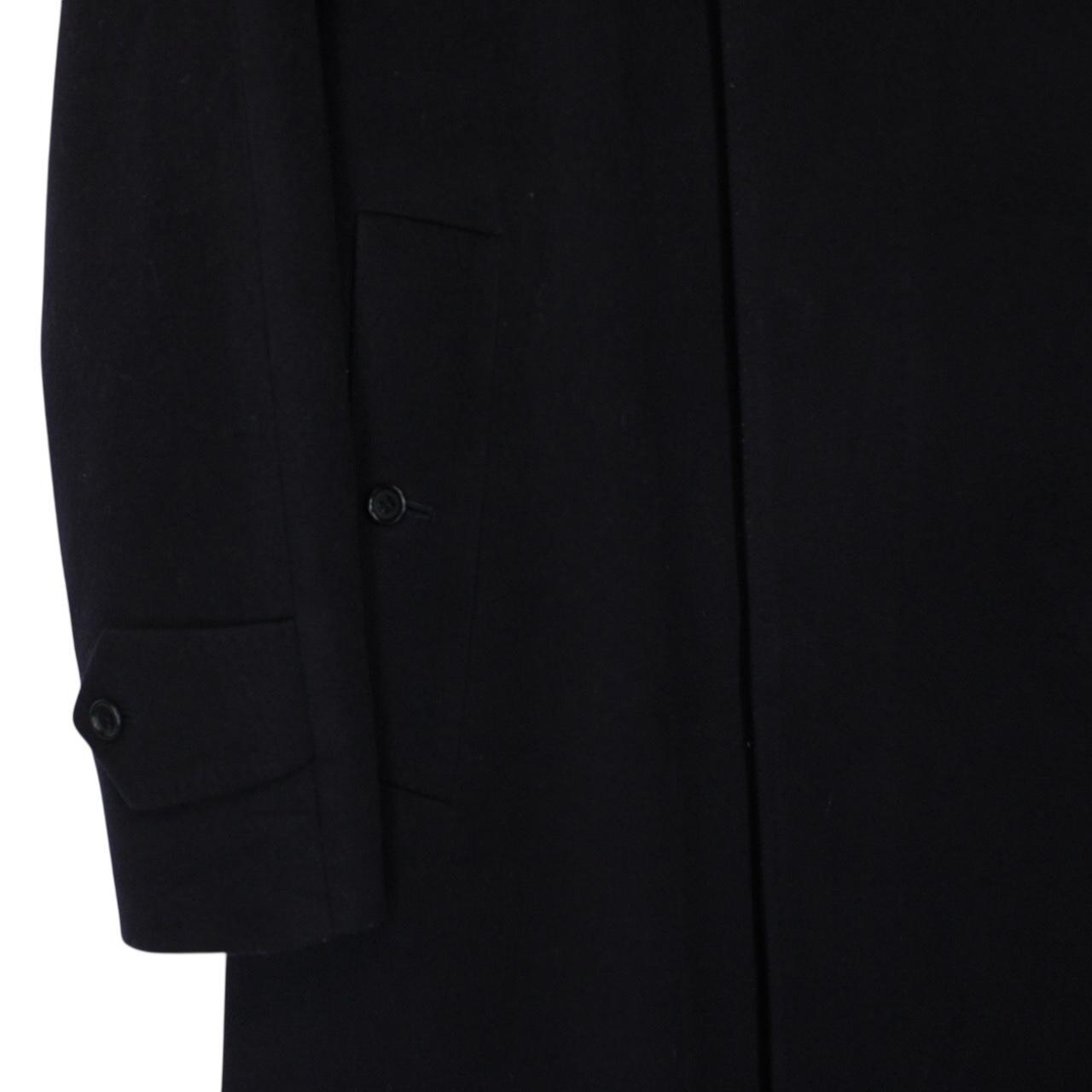 Vintage Burberry London Navy Blue Cashmere Wool Blend Overcoat