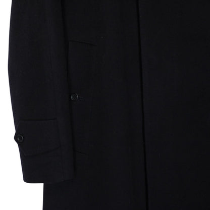 Vintage Burberry London Navy Blue Cashmere Wool Blend Overcoat