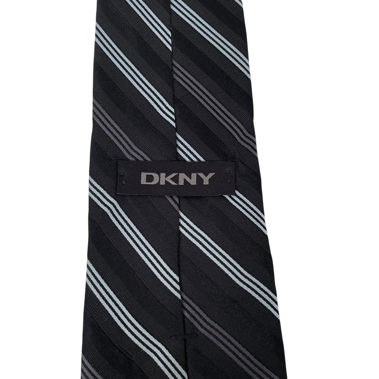 Vintage DKNY Black Striped Silk Tie