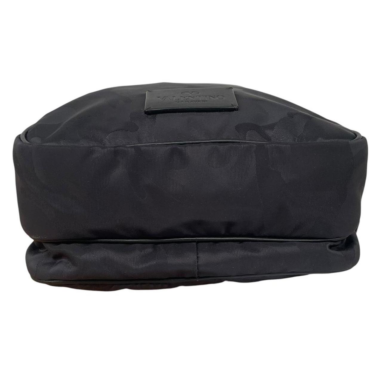 Valentino Garavani Black Camo Nylon Crossbody Messenger Bag