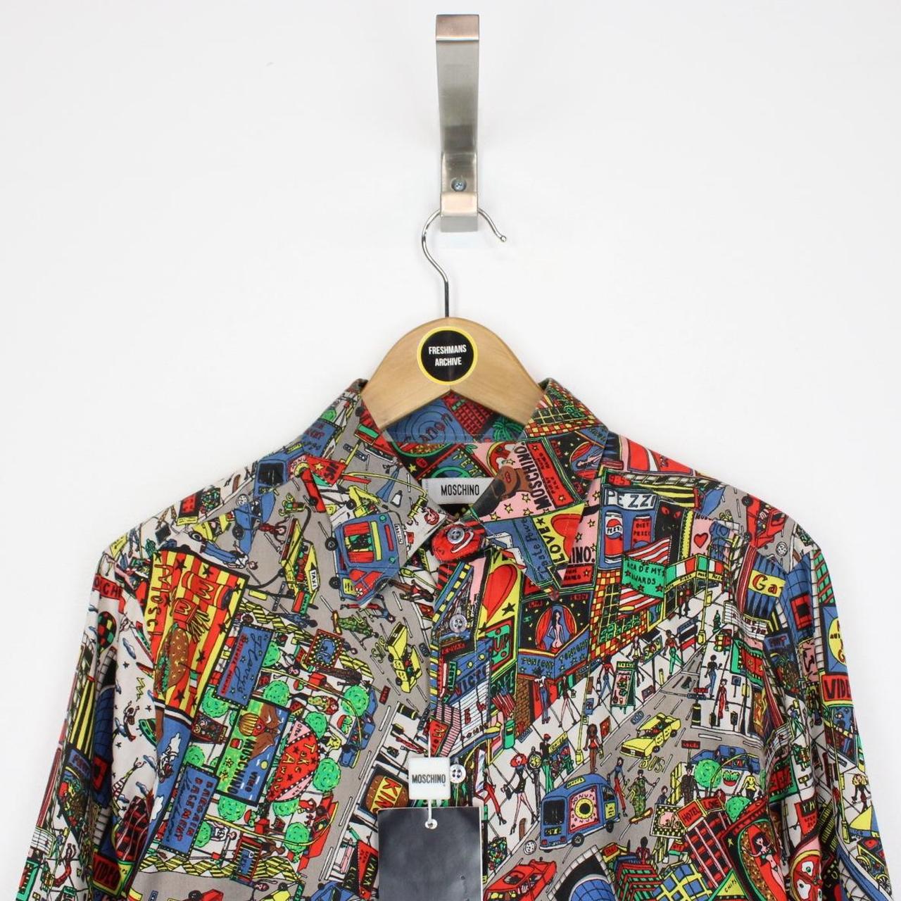 Vintage 90s Moschino Multicoloured Cartoon Print Long Sleeve Shirt