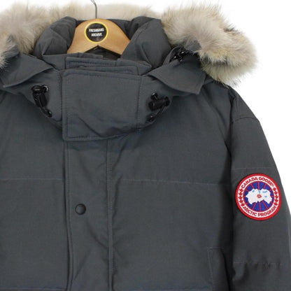 Canada Goose Graphite Grey Wyndham Parka Down Jacket with Fur Trim