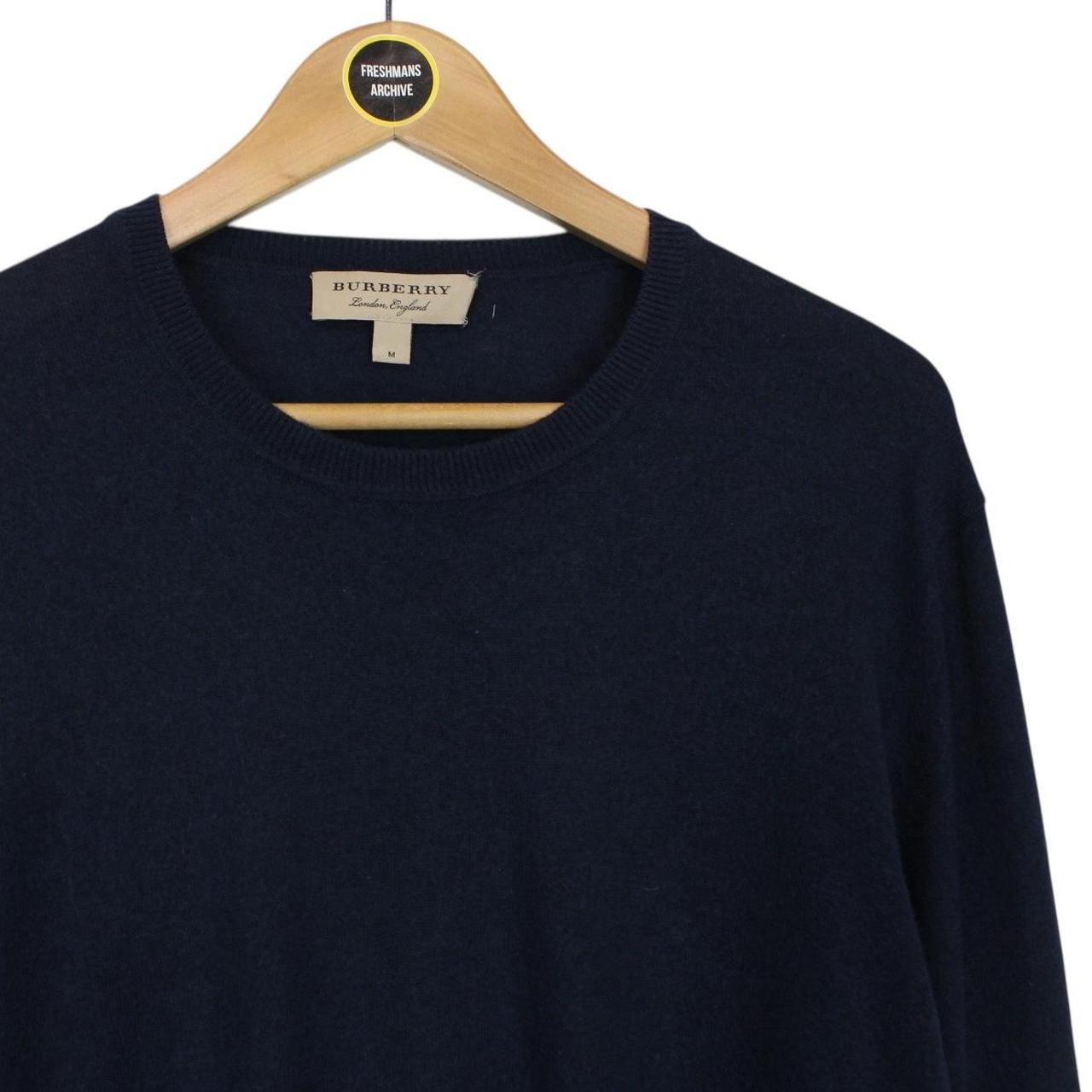 Burberry Navy Blue Cotton/Cashmere Blend Knit Jumper