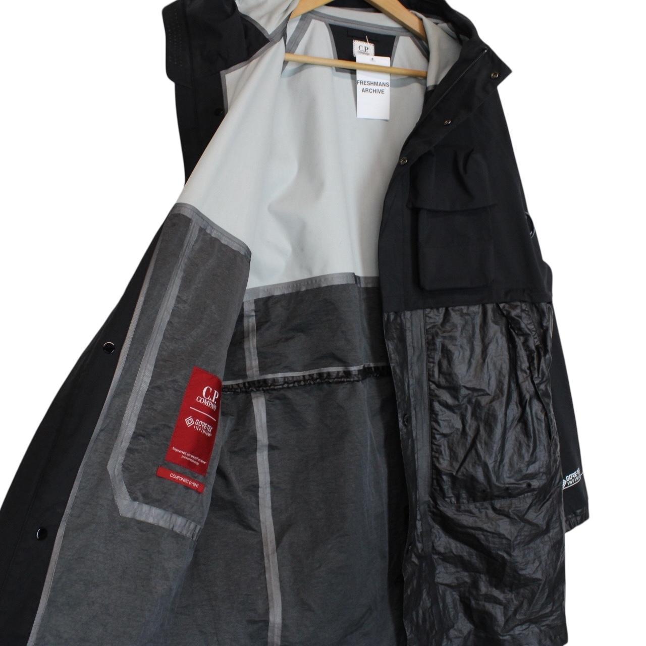 CP Company Black Gore-Tex Infinium G-Type Full Zip Lens Long Jacket