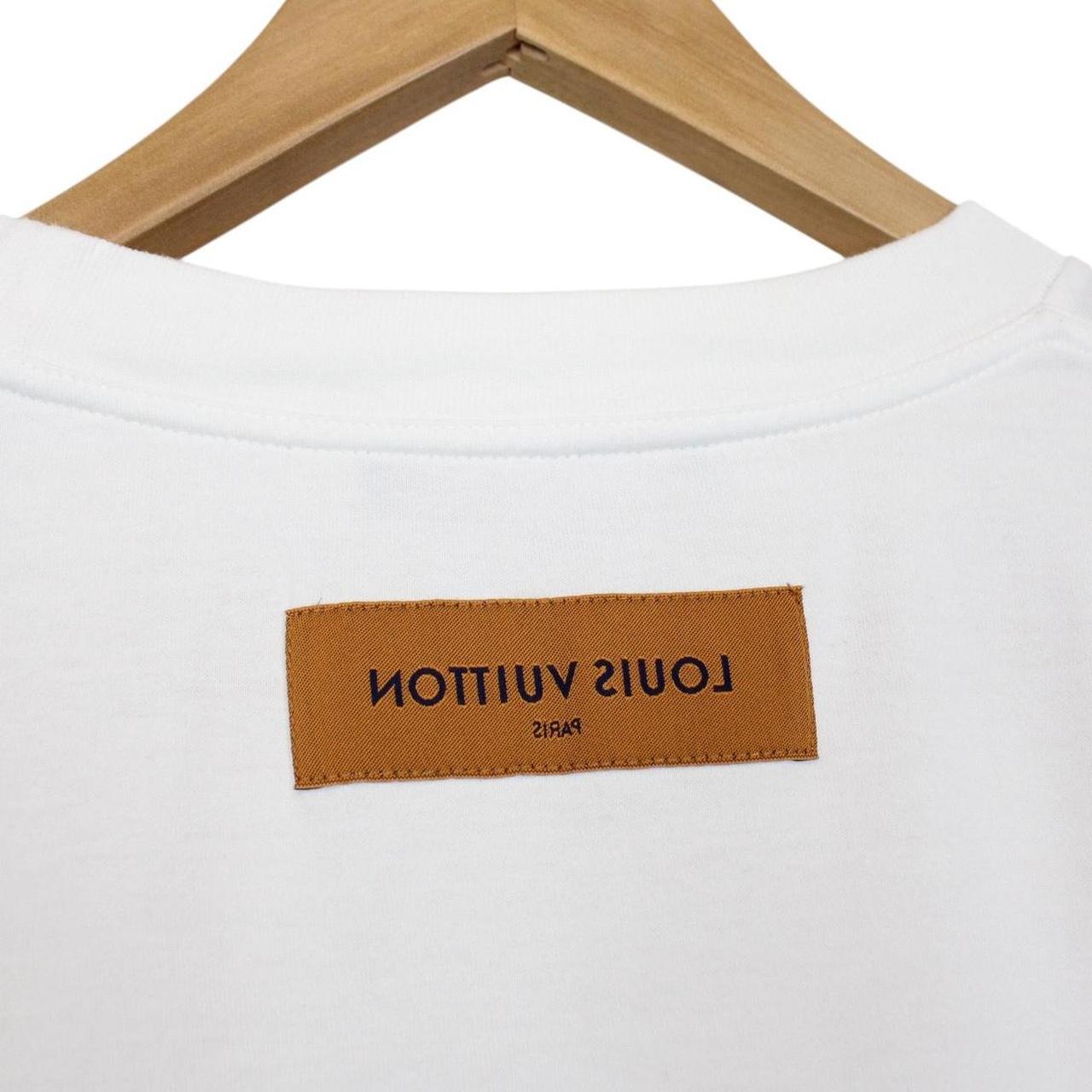 Louis Vuitton LV White Birds Print Short Sleeve Cotton T-Shirt