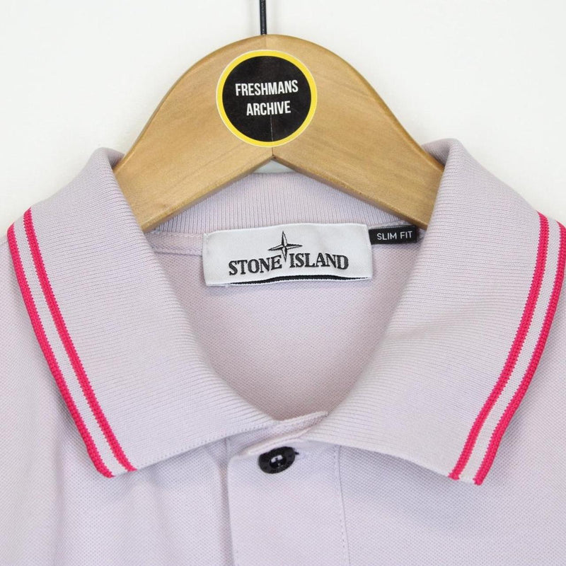 Stone Island Lilac Purple Short Sleeve Compass Polo Shirt
