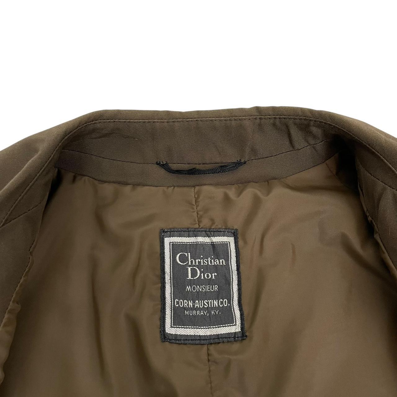 Vintage 90s Christian Dior Brown Cotton Blend Overcoat