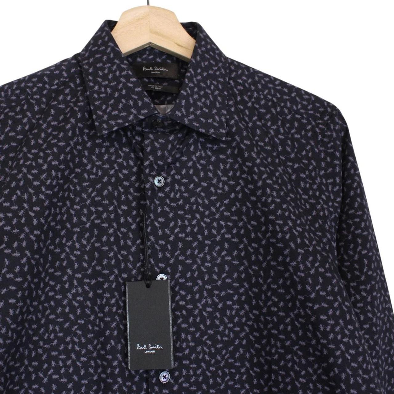 Paul Smith black and grey long sleeve shirt with ant print and cotton material.